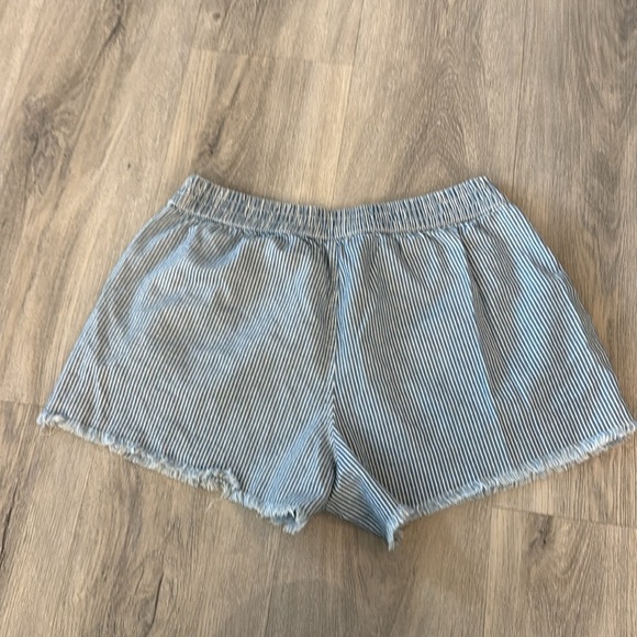 Aerie Blue Jean Shorts with Frayed Hem size small - Picture 6 of 8